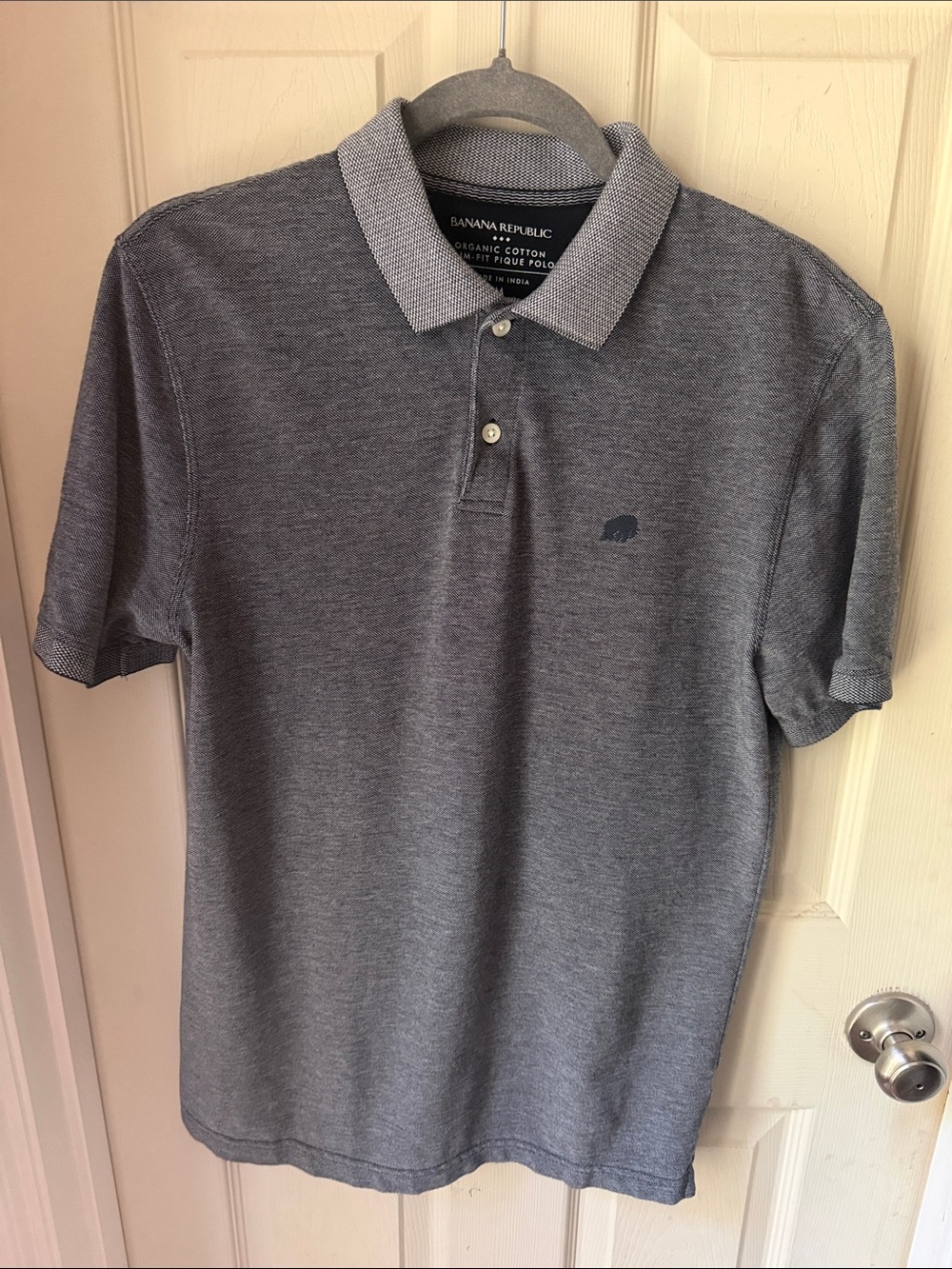Banana Republic Men's Gray Polo with Contrast Collar